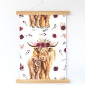  18x18"  highland cow patch