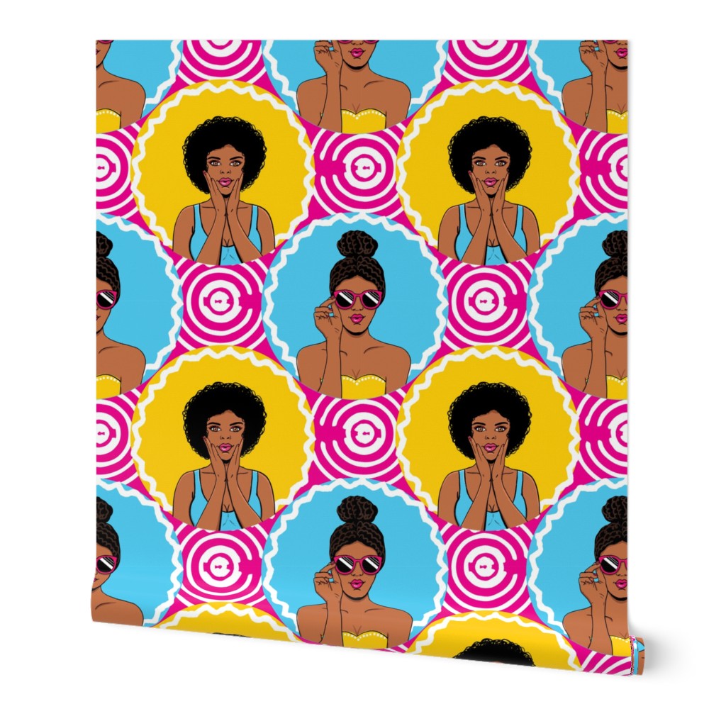 African american girls retro pop-art