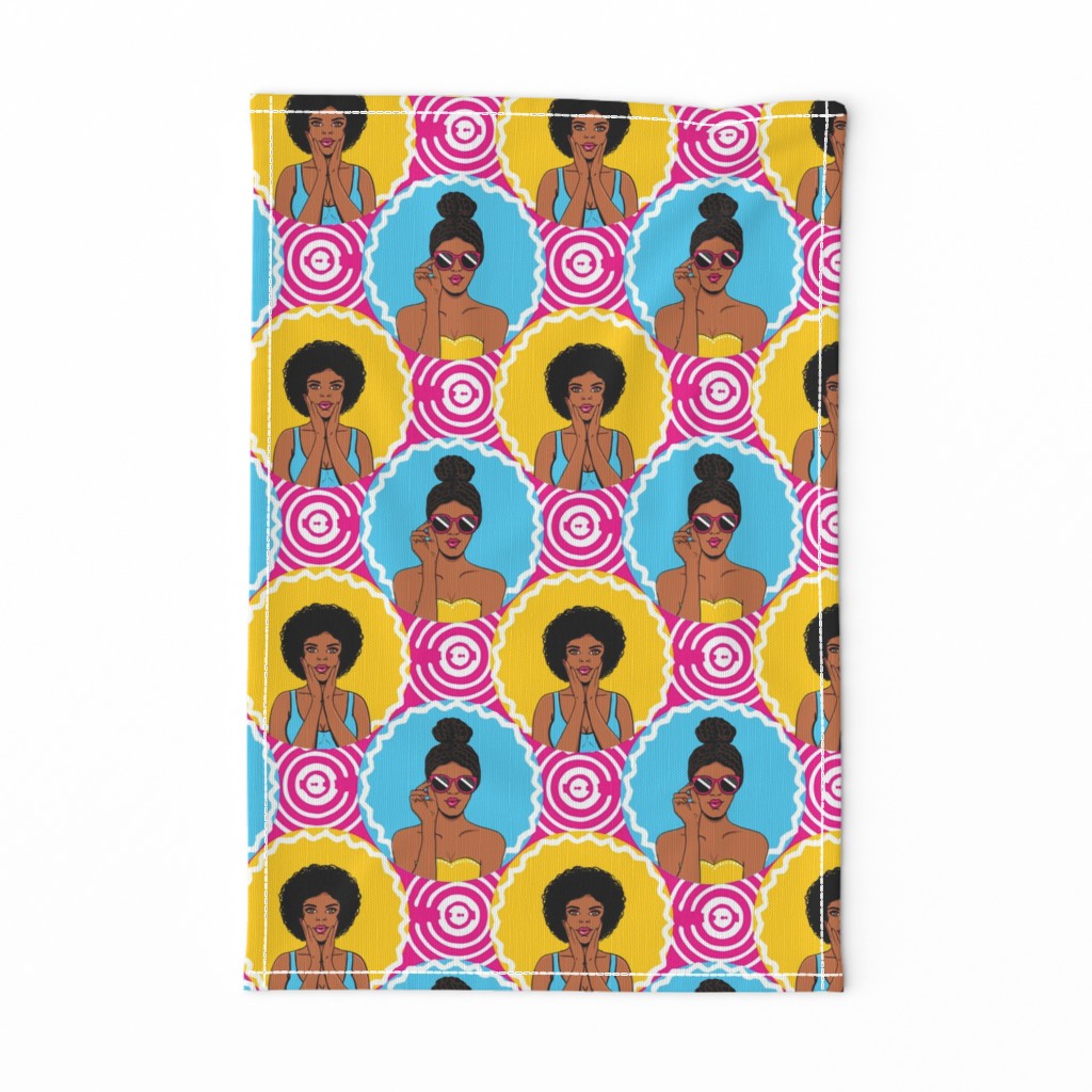 African american girls retro pop-art