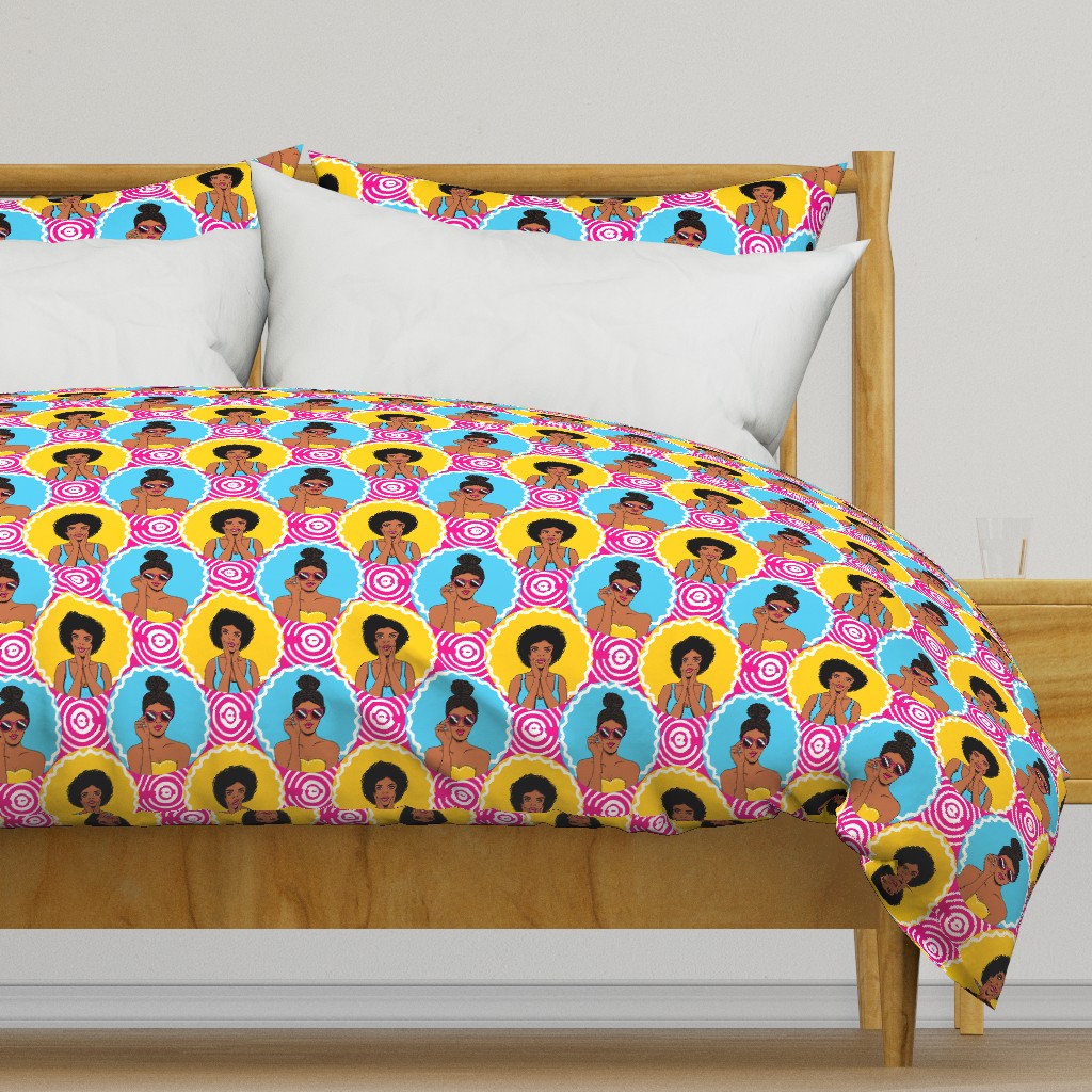 African american girls retro pop-art