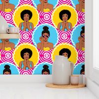 African american girls retro pop-art