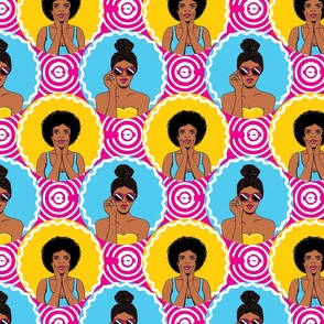 African american girls retro pop-art