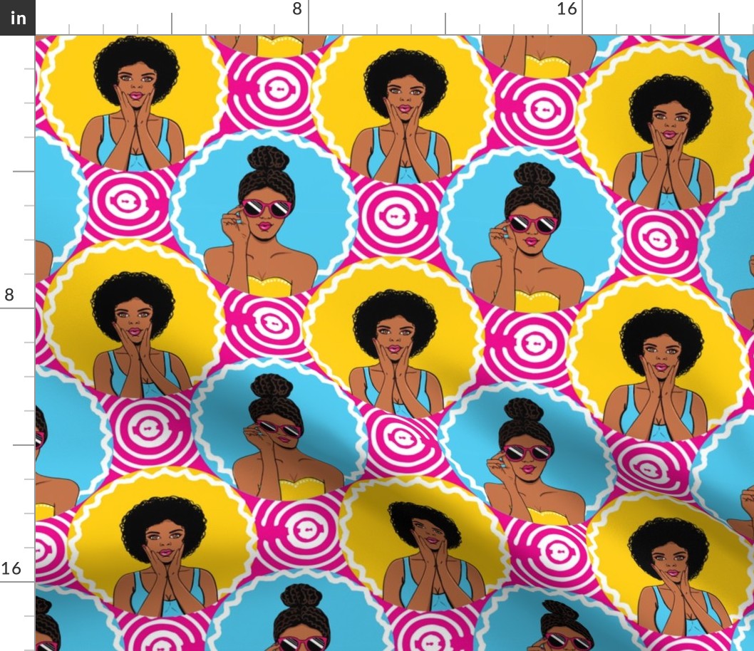 African american girls retro pop-art