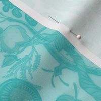 META CHINTZ 50s Retro Turquoise onTurquoise Wash