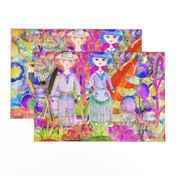 LARGE WHIMSICAL WONDERLAND GARDEN VELVET EFFECT TEXTURE PSMGE