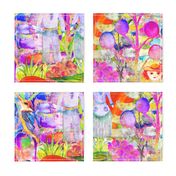 LARGE WHIMSICAL WONDERLAND GARDEN VELVET EFFECT TEXTURE PSMGE