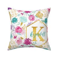 Kyndall Initial Lovey Floral - Personalized