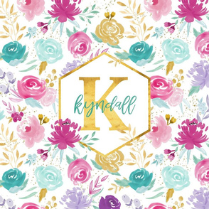 Kyndall Initial Lovey Floral - Personalized