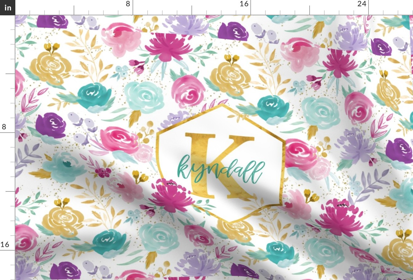 Kyndall Initial Lovey Floral - Personalized