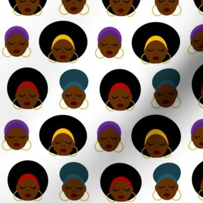 Afro Head Wraps on White _ Small