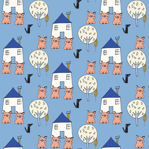 Three Little Pigs Blue