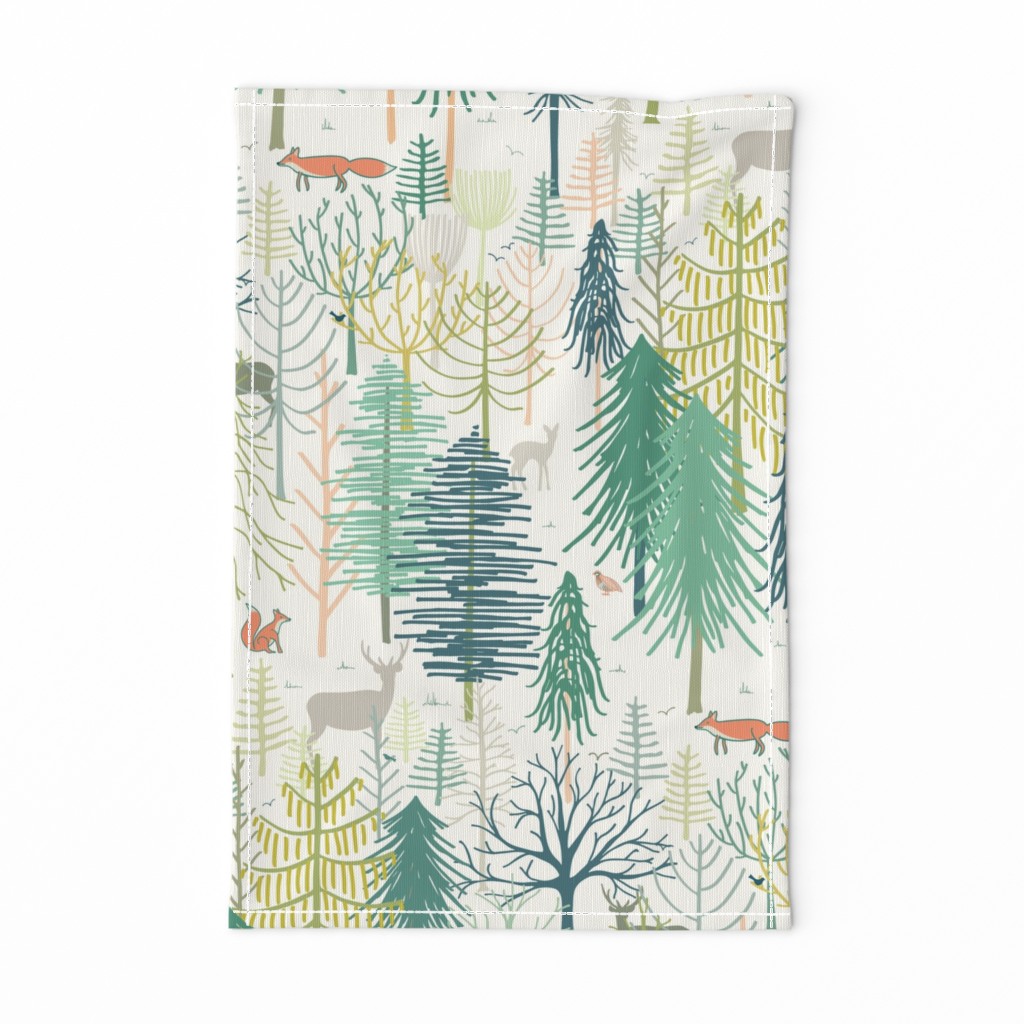 woodland winter wonderland XL wallpaper scale by Pippa Shaw