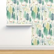 woodland winter wonderland XL wallpaper scale by Pippa Shaw