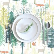 woodland winter wonderland XL wallpaper scale by Pippa Shaw