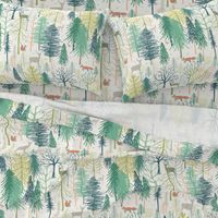 woodland winter wonderland XL wallpaper scale by Pippa Shaw