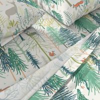 woodland winter wonderland XL wallpaper scale by Pippa Shaw