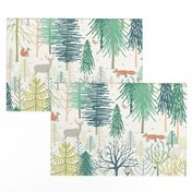 woodland winter wonderland XL wallpaper scale by Pippa Shaw