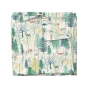 woodland winter wonderland XL wallpaper scale by Pippa Shaw