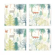 woodland winter wonderland XL wallpaper scale by Pippa Shaw