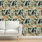 Emerald Forest Animals on Pink