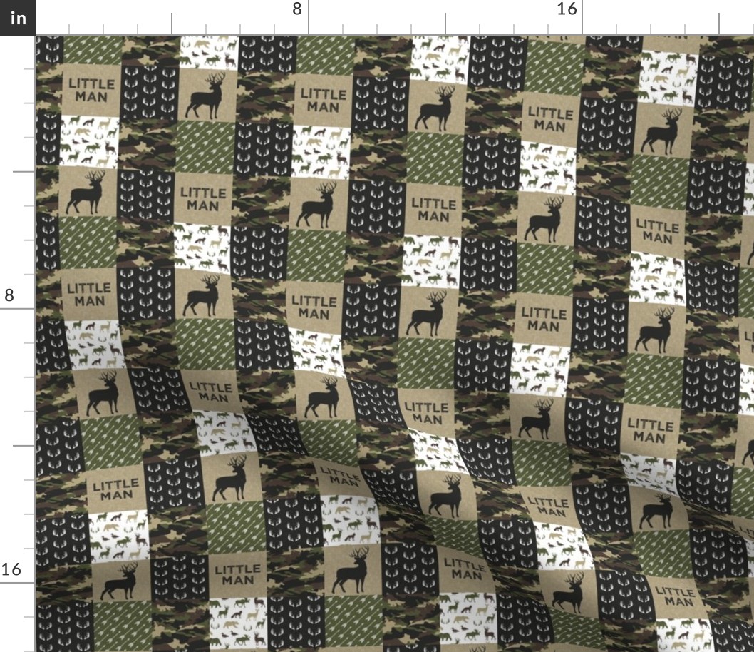 (1.5" scale) Little Man Camo Patchwork - Woodland wholecloth - C2 camouflage C19BS