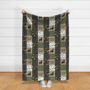 Little Man Camo Patchwork - Woodland wholecloth - C2 camouflage C19BS