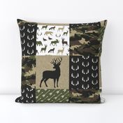 Little Man Camo Patchwork - Woodland wholecloth - C2 camouflage C19BS