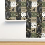 Little Man Camo Patchwork - Woodland wholecloth - C2 camouflage C19BS