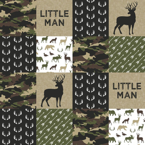 Little Man Camo Patchwork - Woodland wholecloth - C2 camouflage C19BS