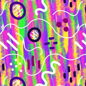 Abstract Madness Purple Pink Green