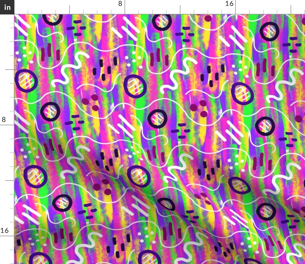 Abstract Madness Purple Pink Green