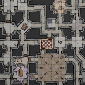  Colour Dungeon Map on Grey