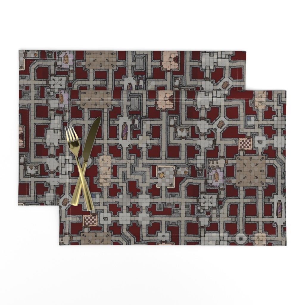 Colour Dungeon Map on dark red