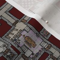 Colour Dungeon Map on dark red