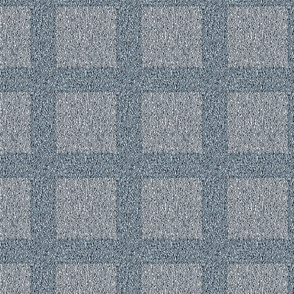 Dusty Blue and Gray Wool Tweed Grid  