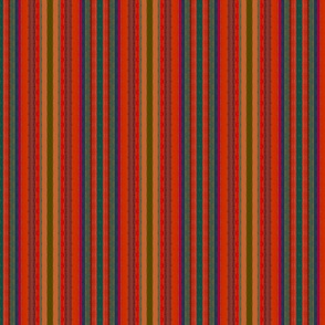 Jewel Stripe Red Bluegreen, Gold, Brown