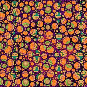 polka dots - yummy orange