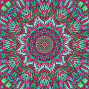 Kaleidoscope - red and aqua checkerboard