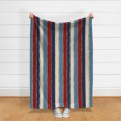 Painted Stripes in Blue, Red and Cream with Silver Glitter Rotated- large scale