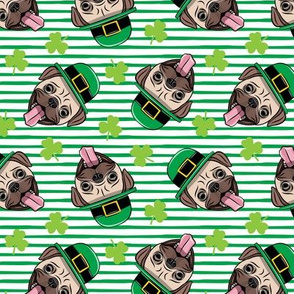 Patty's Pug - St Patricks Day Pugs - green stripes - LAD19