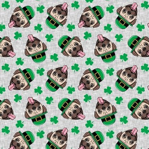 (small scale) Patty's Pug - St Patricks Day Pugs - Grey toss - LAD19