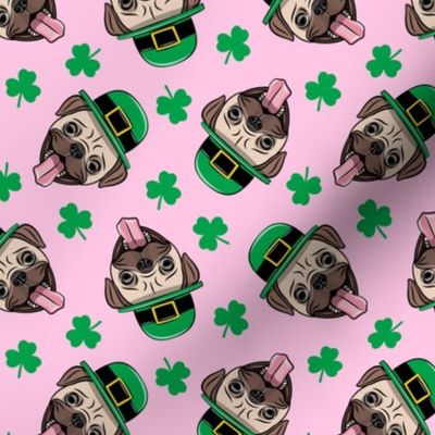 Patty's Pug - St Patricks Day Pugs - pink toss - LAD19