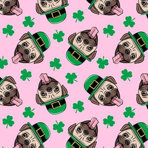 Patty's Pug - St Patricks Day Pugs - pink toss - LAD19