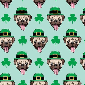 Patty's Pug - St Patricks Day Pugs - mint - LAD19