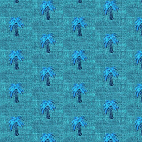 Little Palm Trees Peacock Blue