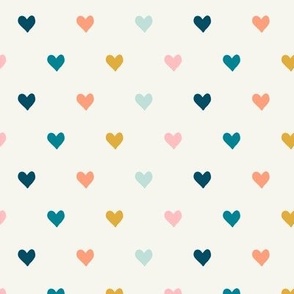 hearts  - multi (blue, pink, gold)  - valentines day - love - LAD19