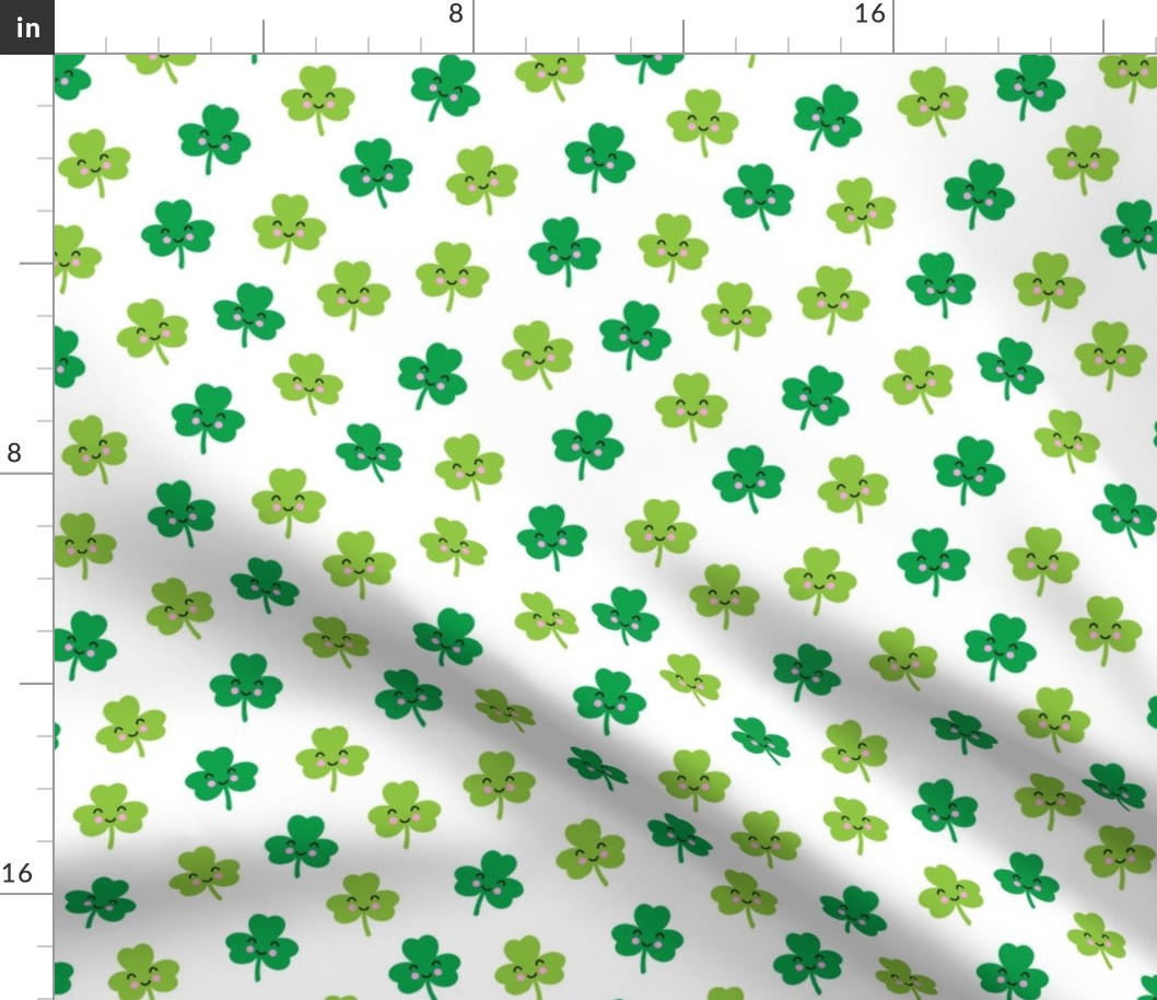 Cute Shamrocks - white - St Patricks Day - LAD19