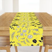 Mimi's Fleurs de Chintz #2 - lemon yellow, Large 