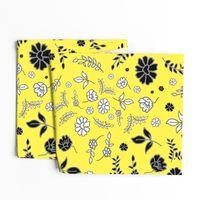 Mimi's Fleurs de Chintz #2 - lemon yellow, Large 