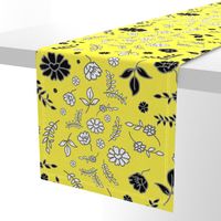 Mimi's Fleurs de Chintz #2 - lemon yellow, Large 